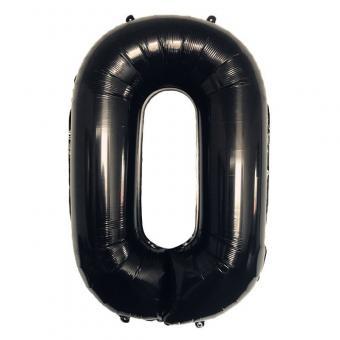 Цифра фольгированная черная 0 большая 100см (Китай)(УП)