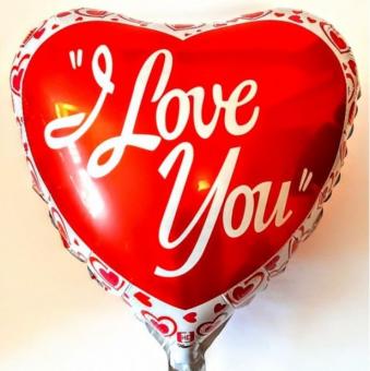 Сердце красное І love you с сердечками 45х45см.