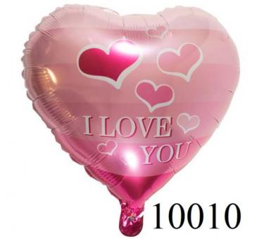 Серце рожеве І love you із сердечками 45х45см.