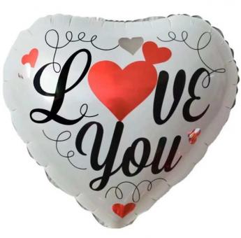 Сердце белое І love you 45х45см.