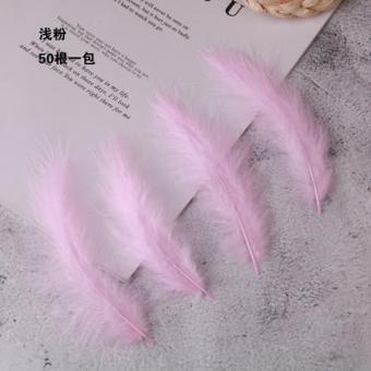 Пір'я в кульки ніжно-рожеве(Pink) 12-15 см. 4-5 грам. (пачка 50шт)