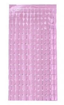 Шторка из дождя "Квадрат" розовая 100*200 см.