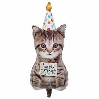 Фольгований шар Котик с колпаком Китай 36 х 75 см.