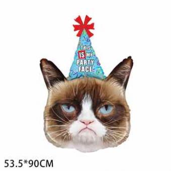 Фольгований шар Грампи Кот с колпаком Китай 50 х 90 см.