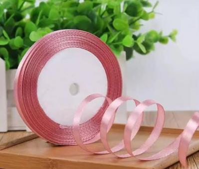 Лента атласная 0,6 см. №75 Baby pink 23м.