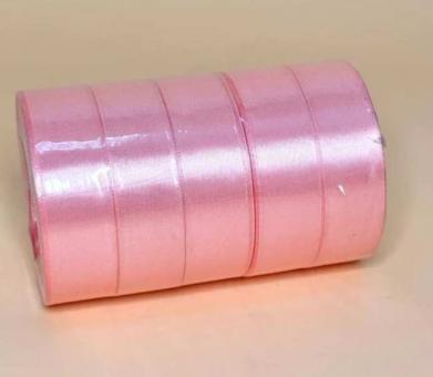Лента атласная 2,5 см. Baby pink (нежно розовая) 23 м.