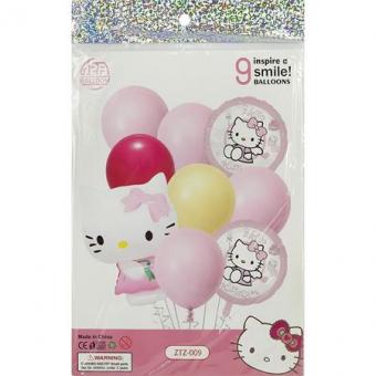 Набор воздушных шаров 9 шт.Hello Kitty(Китти)