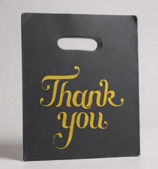 Поліетиленові пакетики Thank you на чорному 20*25 пачка 100шт №2502-306-18