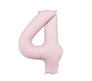 Фольгированная цифра "4" PartyDeco Pink Slim matt  39" (100см) УП