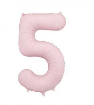 Фольгированная цифра "5" PartyDeco Pink Slim matt  39" (100см) УП