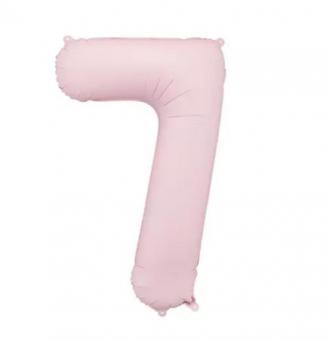 Фольгированная цифра "7" PartyDeco Pink Slim matt  39" (100см) УП