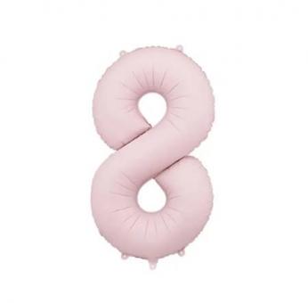 Фольгированная цифра "8" PartyDeco Pink Slim matt  39" (100см) УП