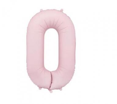 Фольгированная цифра "0" PartyDeco Pink Slim matt  39" (100см) УП