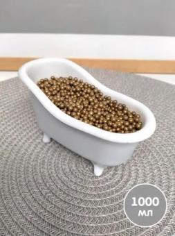 Пенопластовая гранула золотая, 2-4 мм, мелкая, объем 1000 мл(26-30 грамм)