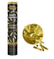 Хлопушка Премиум золотые полоски 30 см | Partymania