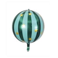 Сфера 3D новогодняя со звездочками зеленая 22"(55 см)