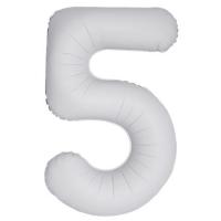 Цифра Slim 5 белая фольга Matte White Flexmetal 40" (100 см) (УП)