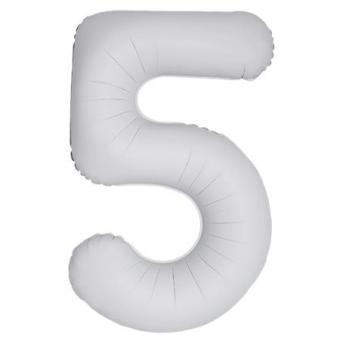 Цифра Slim 5 белая фольга Matte White Flexmetal 40" (100 см) (УП)