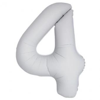 Цифра Slim 4 белая фольга Matte White Flexmetal 40" (100 см) (УП)