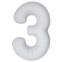 Цифра Slim 3 белая фольга Matte White Flexmetal 40" (100 см) (УП)