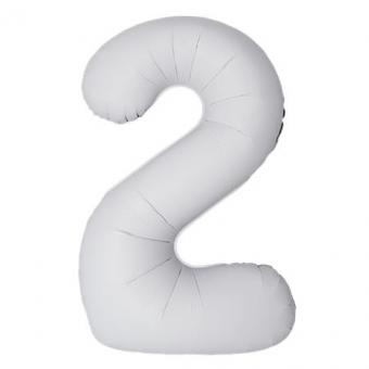 Цифра Slim 2 белая фольга Matte White Flexmetal 40" (100 см) (УП)