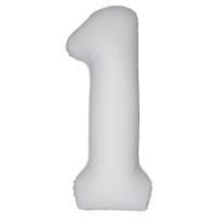Цифра Slim 1 белая фольга Matte White Flexmetal 40" (100 см) (УП)