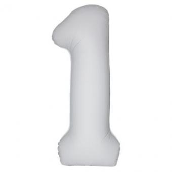 Цифра Slim 1 белая фольга Matte White Flexmetal 40" (100 см) (УП)