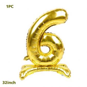 Цифра "6" с подставкой 32"(80см.) золото
