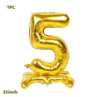 Цифра "5" с подставкой 32"(80см.) золото