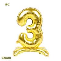 Цифра "3" із підставкою 32"(80см.) золото