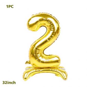 Цифра "2" с подставкой 32"(80см.) золото