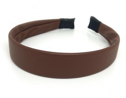 №2283 Обруч экокожа тем.корич. шир.2.5см
