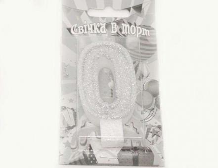 №403 Свечка в торт серебро 0