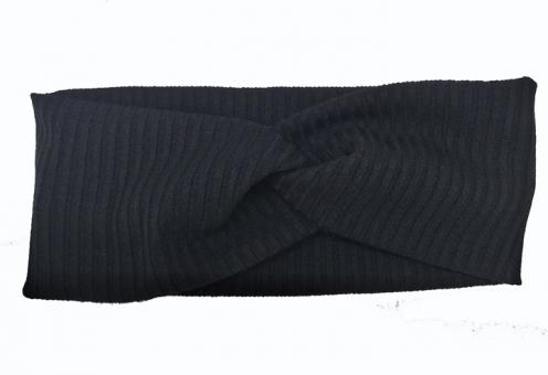 №60463 Повязка трикотаж узкая черная 20х10