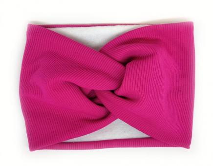 №657 Повязка трикотаж флис тем.розов.21х15см