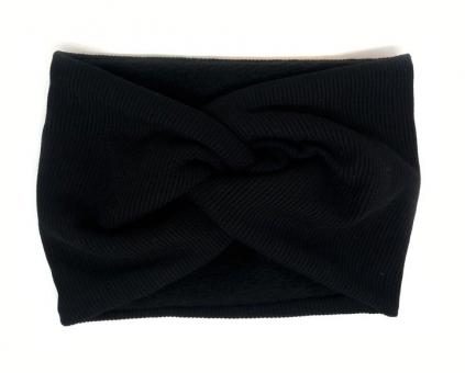 №742 Повязка трикотаж флис черн.21х15см