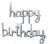 Happy birthday цільні букви срібло (45 см.)