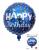 Круг в упаковке Happy birthday темно синий с конфетти 45х45см