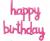 Happy birthday цільні букви малинові (45 см.)