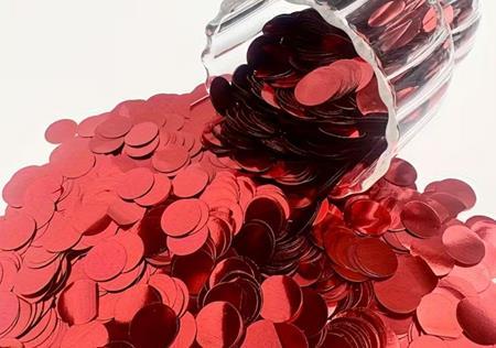 Конфетти Круг красное  100грам 12мм