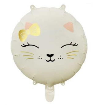 Круг Голова котика молочный Китай 18" 45х45 см